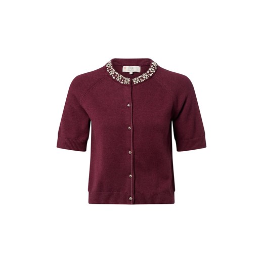 IPURI Damski kardigan z zawartością wełny merynosów Kobiety Wełna merino bakłażanowy marmurkowy ze sklepu vangraaf w kategorii Swetry damskie - zdjęcie 186485731