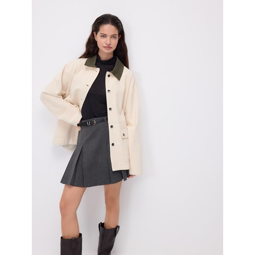 Reserved - Plisowana spódnica z paskiem - ciemnoszary ze sklepu Reserved w kategorii Spódnice - zdjęcie 186487060