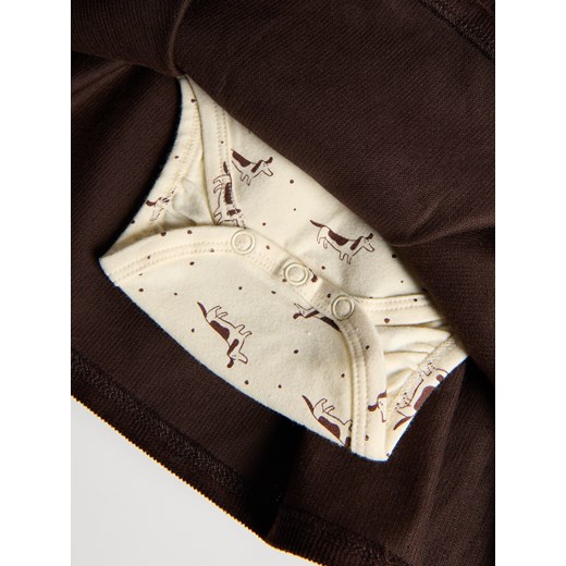 Reserved - Bawełniany komplet z opaską - brązowy Reserved 68 (3-6 m.) Reserved