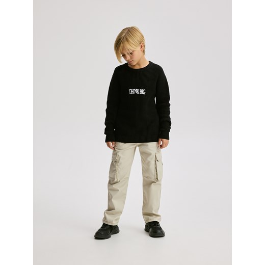 Reserved - Bawełniany sweter z nadrukiem - czarny Reserved 122/128 (6-8 lat) Reserved