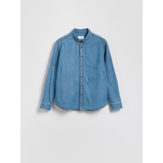 Reserved - Jeansowa koszula regular fit - niebieski ze sklepu Reserved w kategorii Koszule męskie - zdjęcie 186487981