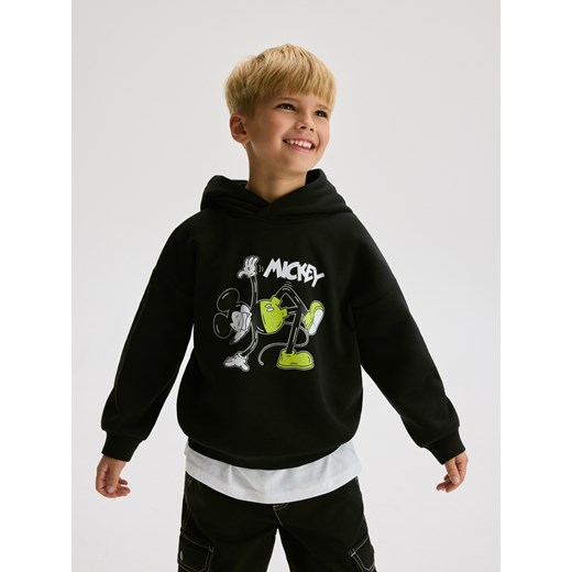 Reserved - Bluza Mickey Mouse z kapturem - czarny Reserved 116 (5-6 lat) Reserved