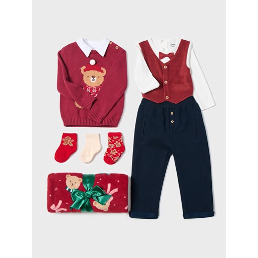 Sinsay - Skarpetki niemowlęce z motywem świątecznym 3 pack - czerwony Sinsay 15/18 Sinsay
