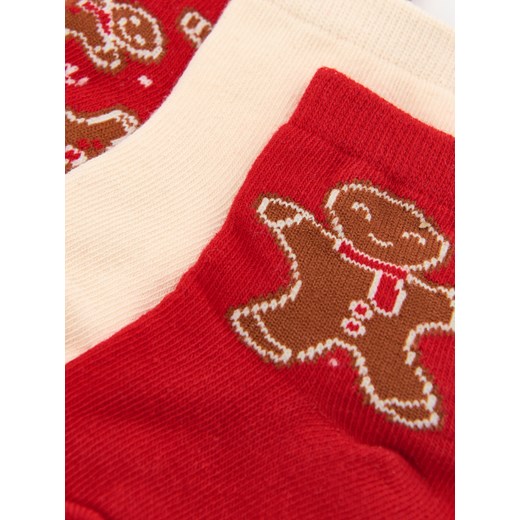 Sinsay - Skarpetki niemowlęce z motywem świątecznym 3 pack - czerwony Sinsay 19/22 Sinsay