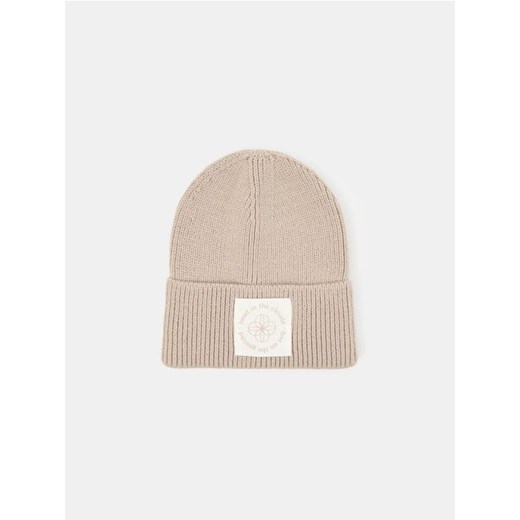 Sinsay - Prążkowana czapka beanie - beżowy Sinsay One Size Sinsay