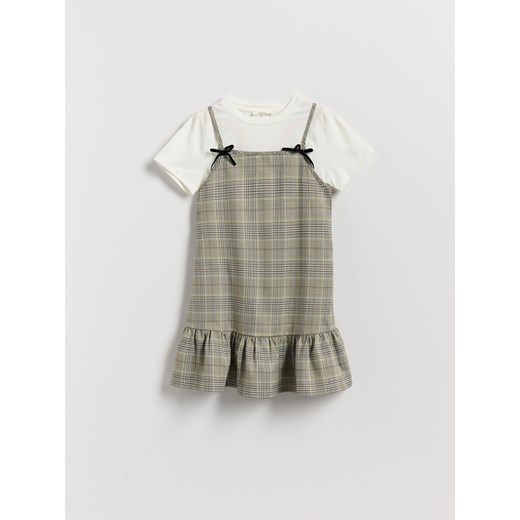 Reserved - Sukienka z T-shirtem - wielobarwny Reserved 164 (13 lat) promocyjna cena Reserved