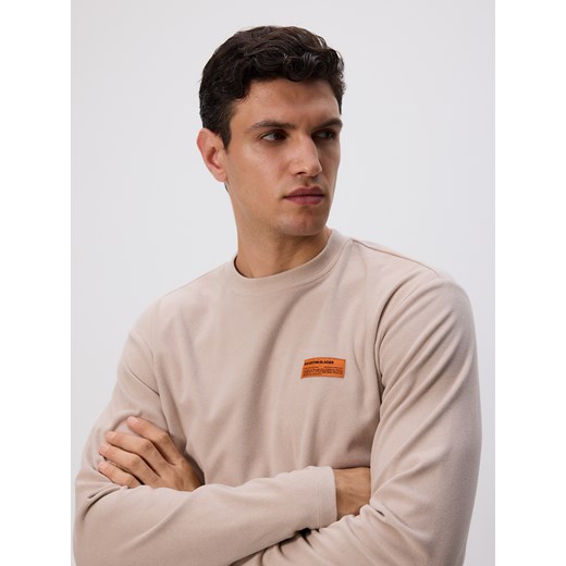 Reserved - Longsleeve regular - beżowy ze sklepu Reserved w kategorii T-shirty męskie - zdjęcie 186489353