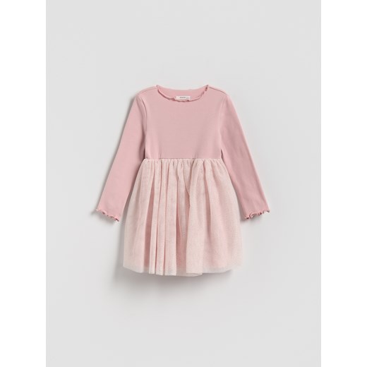 Reserved - Sukienka z tiulem - pastelowy róż ze sklepu Reserved w kategorii Sukienki dziewczęce - zdjęcie 186489362