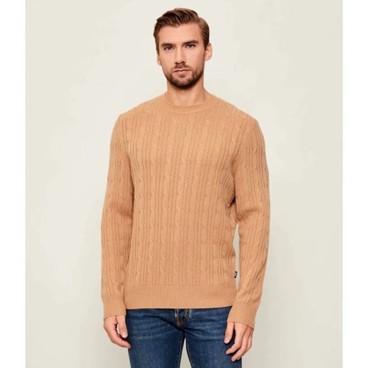 BOSS BLACK Wełniany sweter H-Hetico | Regular Fit | z dodatkiem kaszmiru - id: BB255M000247260 - marki BOSS HUGO BOSS - 186490210 BOSS BLACK Wełniany sweter H-Hetico | Regular Fit | z dodatkiem kaszmiru ze sklepu Gomez Fashion Store w kategorii Swetry męskie - zdjęcie 186490210
