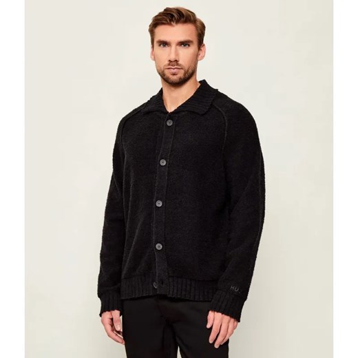 HUGO Kardigan San Joseph | Regular Fit frotté ze sklepu Gomez Fashion Store w kategorii Swetry męskie - zdjęcie 186490240