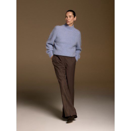 Reserved - Spodnie z wełną - brązowy ze sklepu Reserved w kategorii Spodnie damskie - zdjęcie 186491462