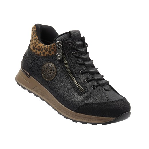 Botki damskie Rieker N1457-00, czarne ze sklepu ulubioneobuwie w kategorii Botki - zdjęcie 186493281