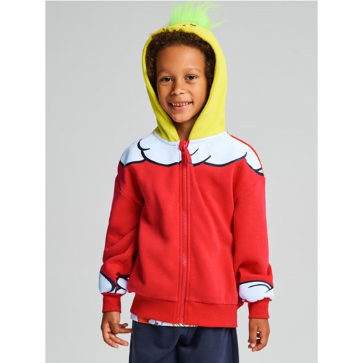 Sinsay - Bluza z kapturem Grinch - czerwony Sinsay 140 (9-10 l) Sinsay