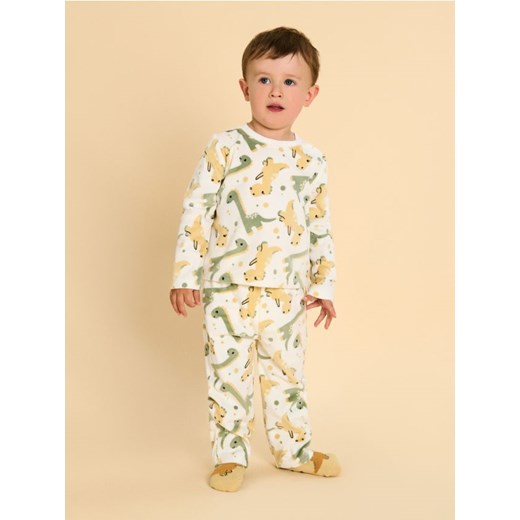 Sinsay - Piżama niemowlęca z motywem dinozaurów - kremowy ze sklepu Sinsay w kategorii Piżamy dziecięce - zdjęcie 186495572