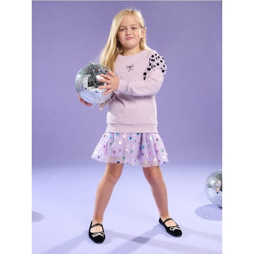 Sinsay - Bluza crewneck z falbankami - fioletowy ze sklepu Sinsay w kategorii Bluzy dziewczęce - zdjęcie 186495583