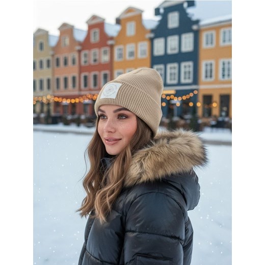 Sinsay - Prążkowana czapka beanie - beżowy Sinsay One Size Sinsay