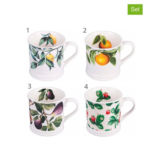 Villa d´Este Kubki jumbo (4 szt.) &quot;Limonami&quot; w kolorze biało-zielono-żółtym - 430 ml ze sklepu Limango Polska w kategorii Naczynia - zdjęcie 186497702