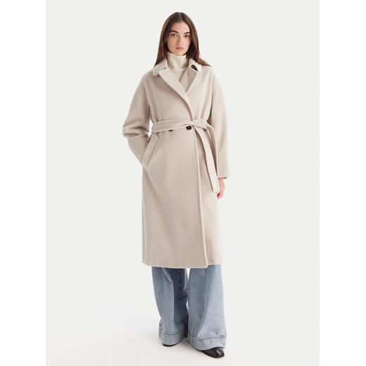 Marella Płaszcz wełniany English 2523016142 Szary Regular Fit ze sklepu MODIVO w kategorii Płaszcze damskie - zdjęcie 186498783