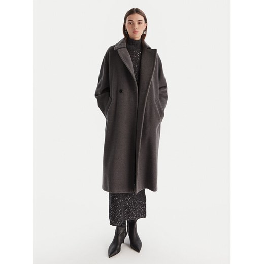 Marella Płaszcz wełniany English 2523016142 Szary Regular Fit ze sklepu MODIVO w kategorii Płaszcze damskie - zdjęcie 186498964