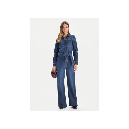 Guess Jeans Kombinezon W5BD97 D0026 Granatowy Wide Leg 30_34 MODIVO