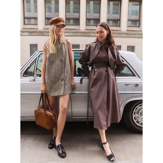 Reserved - Skórzana torebka na ramię - brązowy ze sklepu Reserved w kategorii Torby Shopper bag - zdjęcie 186500560