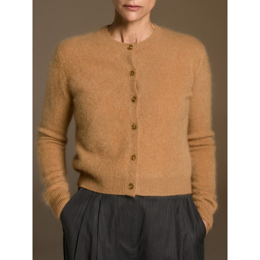 Reserved - Wełniany kardigan z dodatkiem kaszmiru - beżowy ze sklepu Reserved w kategorii Swetry damskie - zdjęcie 186500594