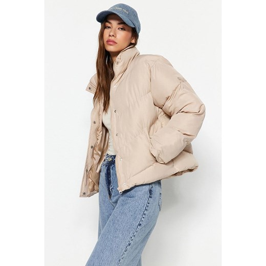 trendyol Kurtka pikowana w kolorze beżowym Trendyol XS Limango Polska wyprzedaż