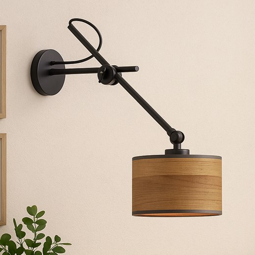 Czarny kinkiet ścienny z wysięgnikiem HAMILTON ECO - id: 11141 - marki Ciekot Partners Sp. Z O. O. - 186502483 Czarny kinkiet ścienny z wysięgnikiem HAMILTON ECO ze sklepu Lysne w kategorii Lampy ścienne - zdjęcie 186502483