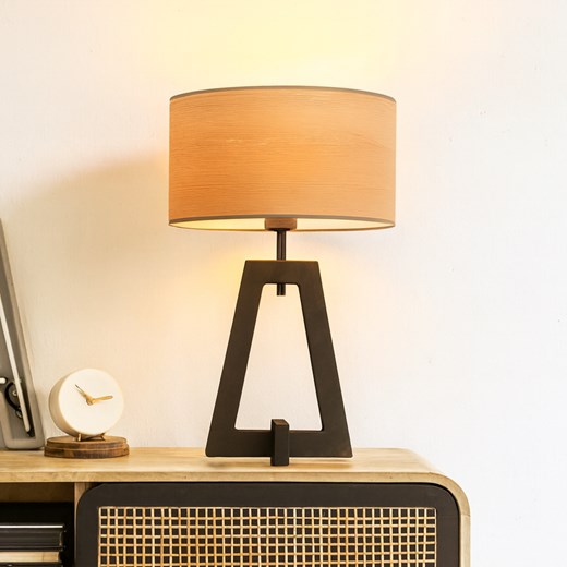 Drewniana lampka nocna z abażurem CLIO ECO - id: 6210 - marki Ciekot Partners Sp. Z O. O. - 186502491 Drewniana lampka nocna z abażurem CLIO ECO ze sklepu Lysne w kategorii Lampy stołowe - zdjęcie 186502491