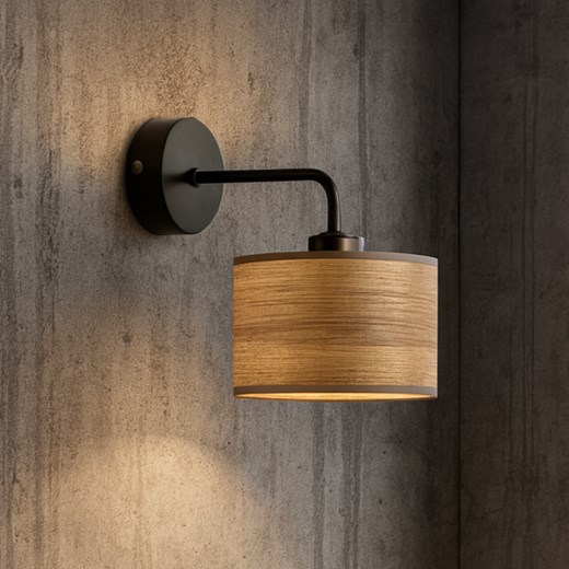 Skandynawski kinkiet do salonu AURORA ECO z drewnianymi elementami - id: 6419 - marki Ciekot Partners Sp. Z O. O. - 186502510 Skandynawski kinkiet do salonu AURORA ECO z drewnianymi elementami ze sklepu Lysne w kategorii Lampy ścienne - zdjęcie 186502510