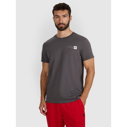 Męski t-shirt z nadrukiem 4F 4FWAW25TTSHM3131 - szary ze sklepu Sportstylestory.com w kategorii T-shirty męskie - zdjęcie 186503092