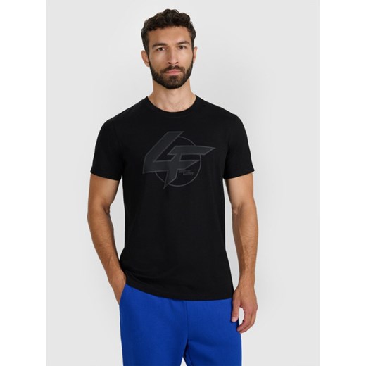 Męski t-shirt z nadrukiem 4F 4FWAW25TTSHM3133 - czarny ze sklepu Sportstylestory.com w kategorii T-shirty męskie - zdjęcie 186503122