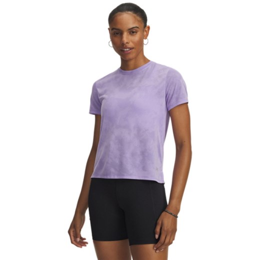 Damska koszulka do biegania Under Armour UA Launch Jacquard SS - fioletowa ze sklepu Sportstylestory.com w kategorii Bluzki damskie - zdjęcie 186503173