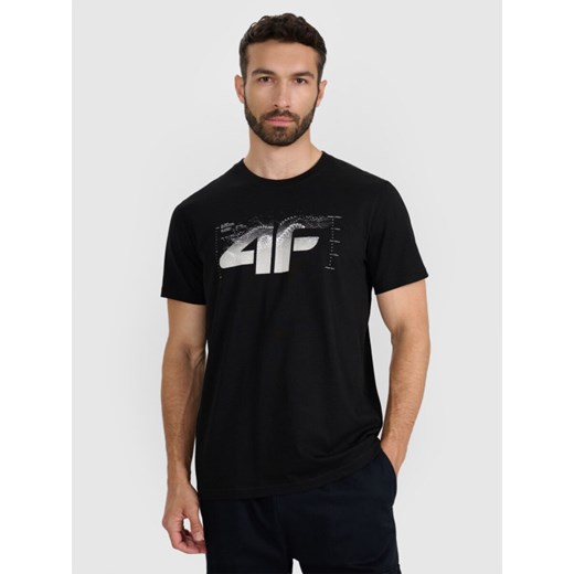 Męski t-shirt z nadrukiem 4F 4FWAW25TTSHM2359 - czarny ze sklepu Sportstylestory.com w kategorii T-shirty męskie - zdjęcie 186503241