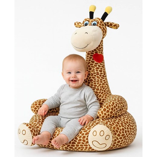 Brązowy fotelik dziecięcy pluszowy żyrafa G9-W24 - id: 18970 - marki Elior - 186503963 Brązowy fotelik dziecięcy pluszowy żyrafa G9-W24 ze sklepu Edinos.pl w kategorii Fotele dziecięce - zdjęcie 186503963