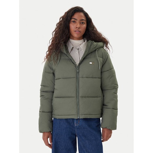 Tommy Jeans Kurtka zimowa DW0DW21625 Zielony Regular Fit ze sklepu MODIVO w kategorii Kurtki damskie - zdjęcie 186504890