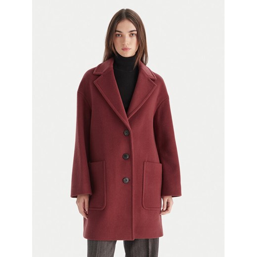 MAX&Co. Płaszcz wełniany 2526016023200 Bordowy Regular Fit ze sklepu MODIVO w kategorii Płaszcze damskie - zdjęcie 186504904