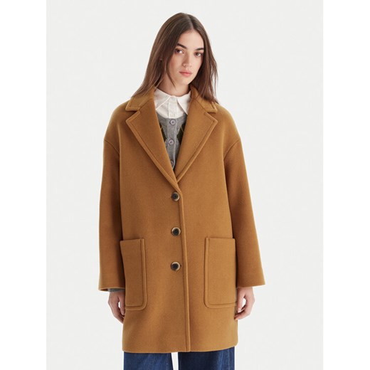 MAX&Co. Płaszcz wełniany 2526016023200 Brązowy Regular Fit ze sklepu MODIVO w kategorii Płaszcze damskie - zdjęcie 186504912