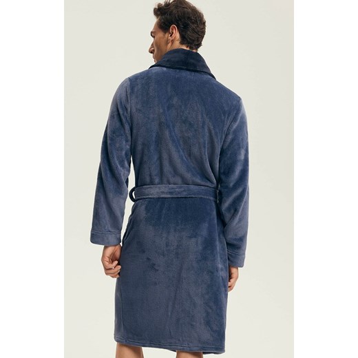 Henderson szlafrok męski Nantes 43375-59X, Kolor granatowy, Rozmiar 2XL, Henderson ze sklepu Primodo w kategorii Szlafroki męskie - zdjęcie 186505392
