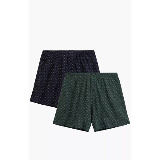 2-pack luźne bokserki męskie 2MBX-077-GRA/ZIEC, Kolor granatowo-zielony, Rozmiar M, ATLANTIC ze sklepu Primodo w kategorii Majtki męskie - zdjęcie 186505590