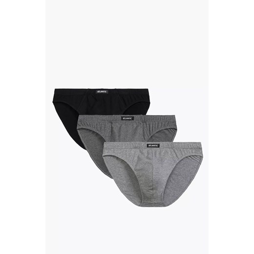 Atlantic 3-pack slipy męskie sport 3BMP-322-CZA/SZM/SZMC, Kolor czarno-szary, Rozmiar M, ATLANTIC ze sklepu Primodo w kategorii Majtki męskie - zdjęcie 186505593