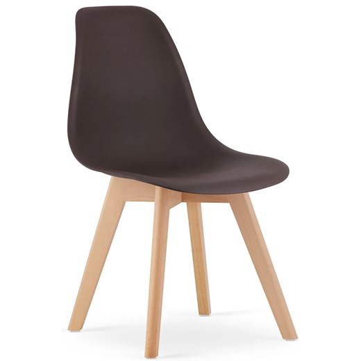 Komplet 4 brązowych krzeseł skandynawskich kawa T7-D53 ze sklepu Edinos.pl w kategorii Krzesła - zdjęcie 186506362