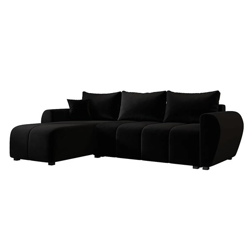 Czarny rozkładany narożnik L z funkcją spania W0-F01 - id: 53260 - marki Elior - 186506484 Czarny rozkładany narożnik L z funkcją spania W0-F01 ze sklepu Edinos.pl w kategorii Narożniki - zdjęcie 186506484