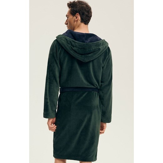 Henderson szlafrok męski z kapturem Natch 43377-77X, Kolor zielony, Rozmiar 2XL, Henderson ze sklepu Intymna w kategorii Szlafroki męskie - zdjęcie 186506793