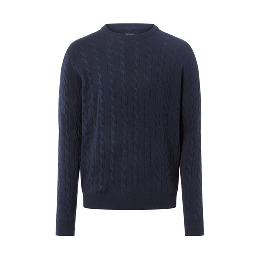 Andrew James Sweter z dodatkiem kaszmiru Mężczyźni Wełna granatowy jednolity ze sklepu vangraaf w kategorii Swetry męskie - zdjęcie 186508293
