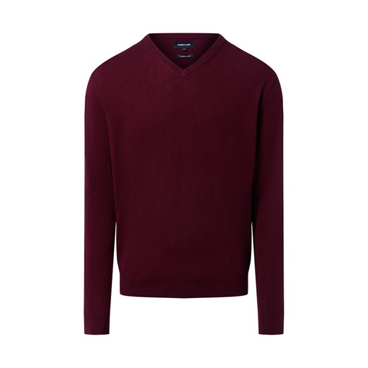 Andrew James Męski sweter z dzianiny z wełną i kaszmirem Mężczyźni Wełna bakłażanowy jednolity ze sklepu vangraaf w kategorii Swetry męskie - zdjęcie 186508302