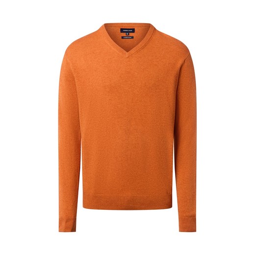 Andrew James Męski sweter z dzianiny z wełną i kaszmirem Mężczyźni Wełna pomarańczowy marmurkowy ze sklepu vangraaf w kategorii Swetry męskie - zdjęcie 186508303