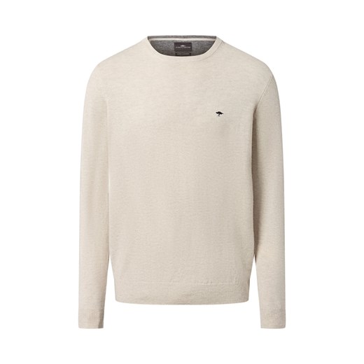 Fynch-Hatton Męski wełniany sweter z zawartością kaszmiru Mężczyźni Wełna écru marmurkowy ze sklepu vangraaf w kategorii Swetry męskie - zdjęcie 186508312