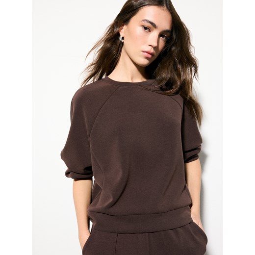 Mohito - Brązowa bluza z modalem - brązowy ze sklepu Mohito w kategorii Bluzy damskie - zdjęcie 186509732