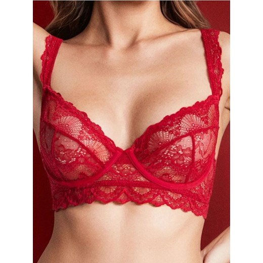 Sinsay - Miękki biustonosz z fiszbinami - czerwony ze sklepu Sinsay w kategorii Biustonosze - zdjęcie 186511141